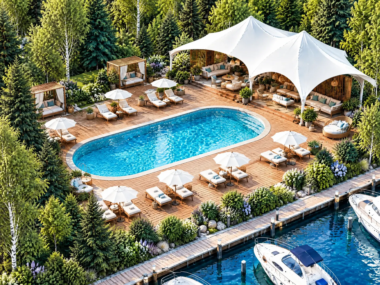 Бассейн и лаундж 280 м² — крупный план