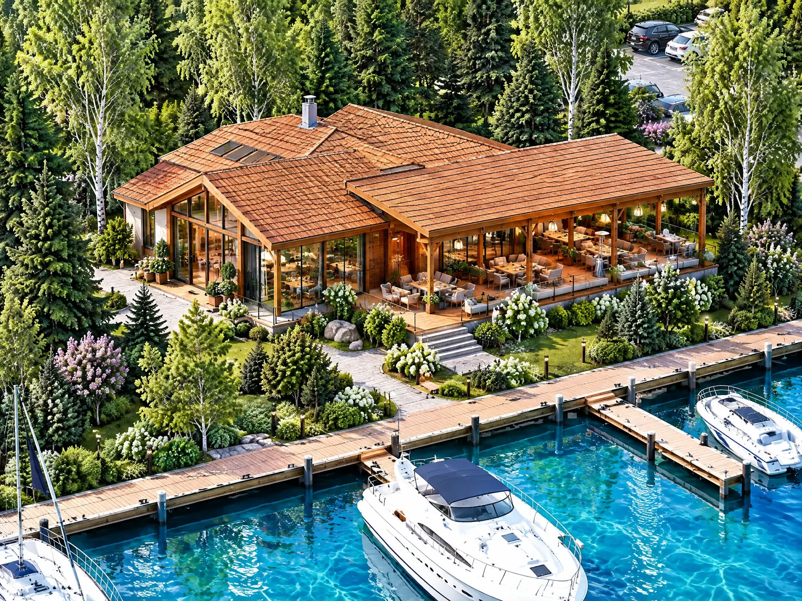 Ресторан 250 м² и веранда 200 м² — крупный план